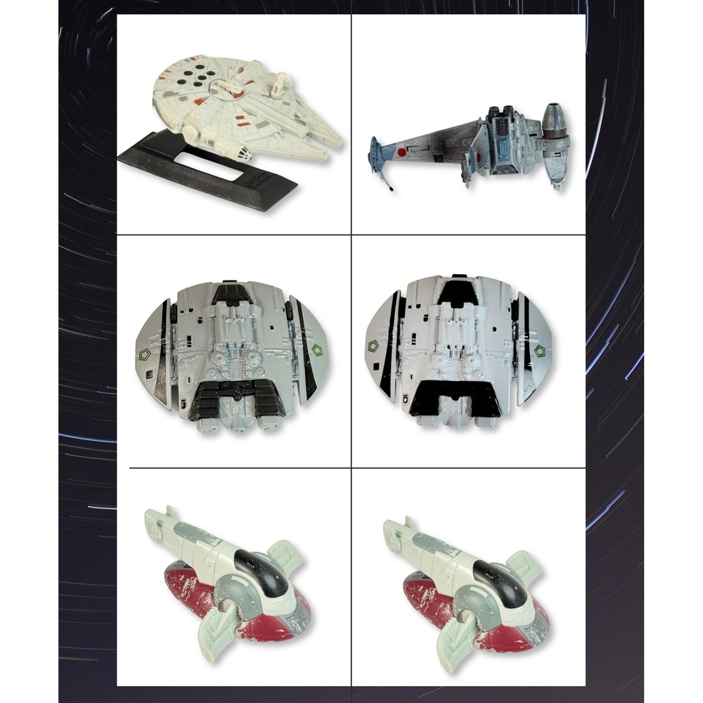 Star Wars Vehicle Lot Titanium‎ Diecast Exclusive Falcon Slave I B-Wing Cyclon